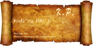 Knézy Pál névjegykártya